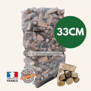 Bois de chauffage Molinario - 33 cm sec sur palette 2 m³ – 2 stères