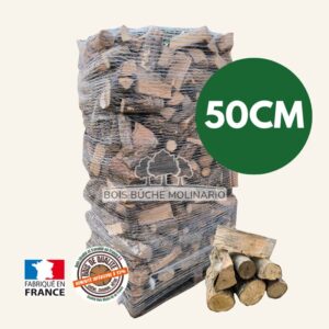 Bois de chauffage Molinario - 50 cm sec sur palette 2 m³ – 1,62 stère